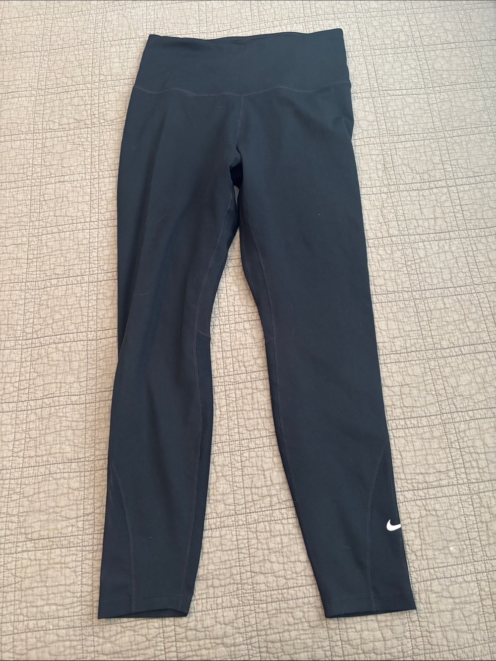 Nike Black Athletic Leggings with White Swoosh